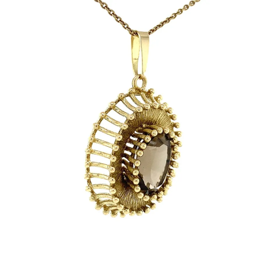 pendant_with_smoky_quartz_2.webp Pendant with smoky quartz 9 krt>Vintage Jewellery Sale