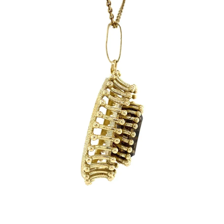 pendant_with_smoky_quartz_3.webp Pendant with smoky quartz 9 krt>Vintage Jewellery Sale
