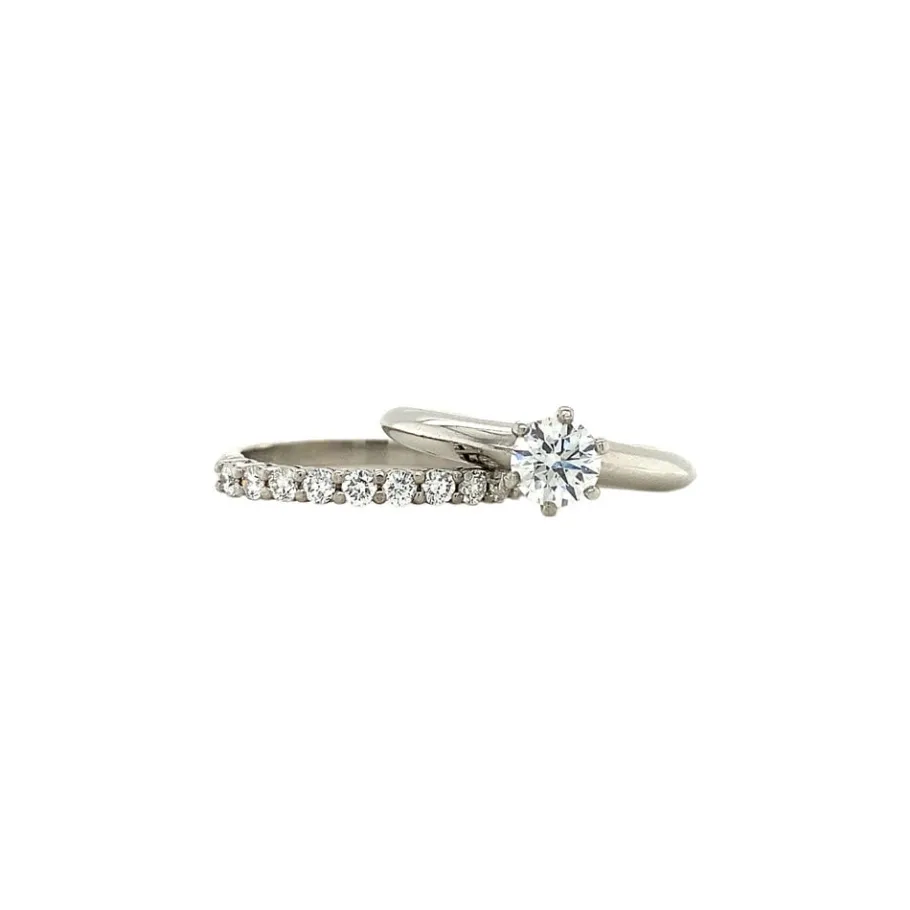 Platinum Tiffany & Co rings with diamonds 950>Vintage Jewellery Sale