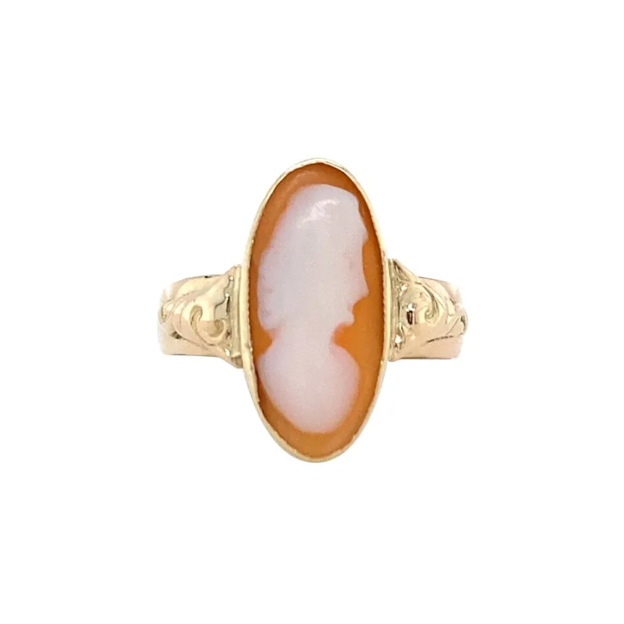 Ring with cameo 12 krt>Vintage Jewellery Hot