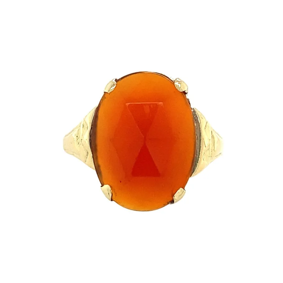 Ring with carnelian 12 krt>Vintage Jewellery Outlet