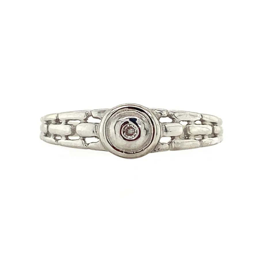 Ring with zirconia 8 krt>Vintage Jewellery Fashion