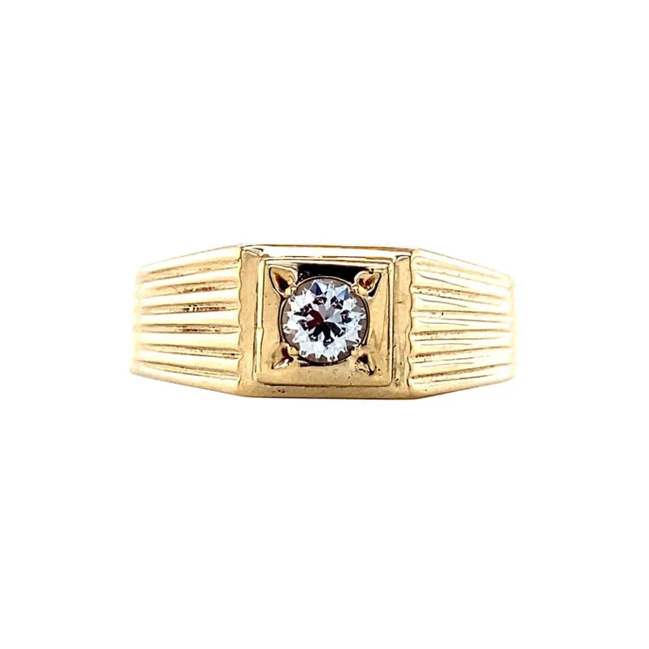 Ring with zirconia 12 krt>Vintage Jewellery Discount