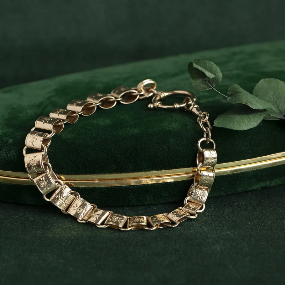 Rose gold fantasy bracelet 14 krt>Vintage Jewellery Sale