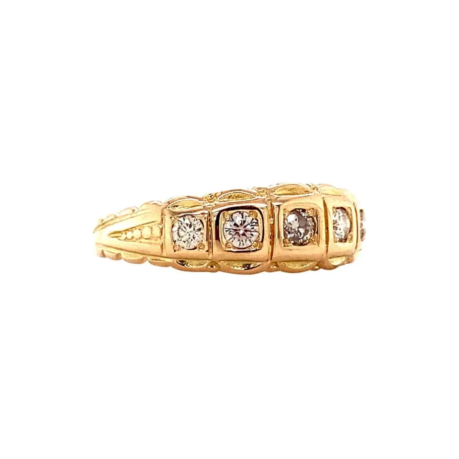 rose_gold_ring_with_diamo_2.webp Rose gold ring with diamonds 14 krt>Vintage Jewellery Outlet