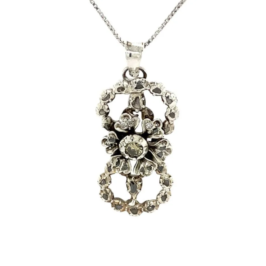 Silver pendant and diamond 925>Vintage Jewellery Best