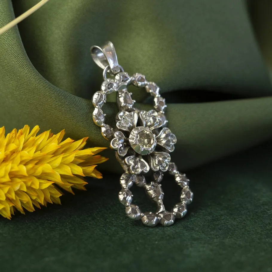 Silver pendant and diamond 925>Vintage Jewellery Best