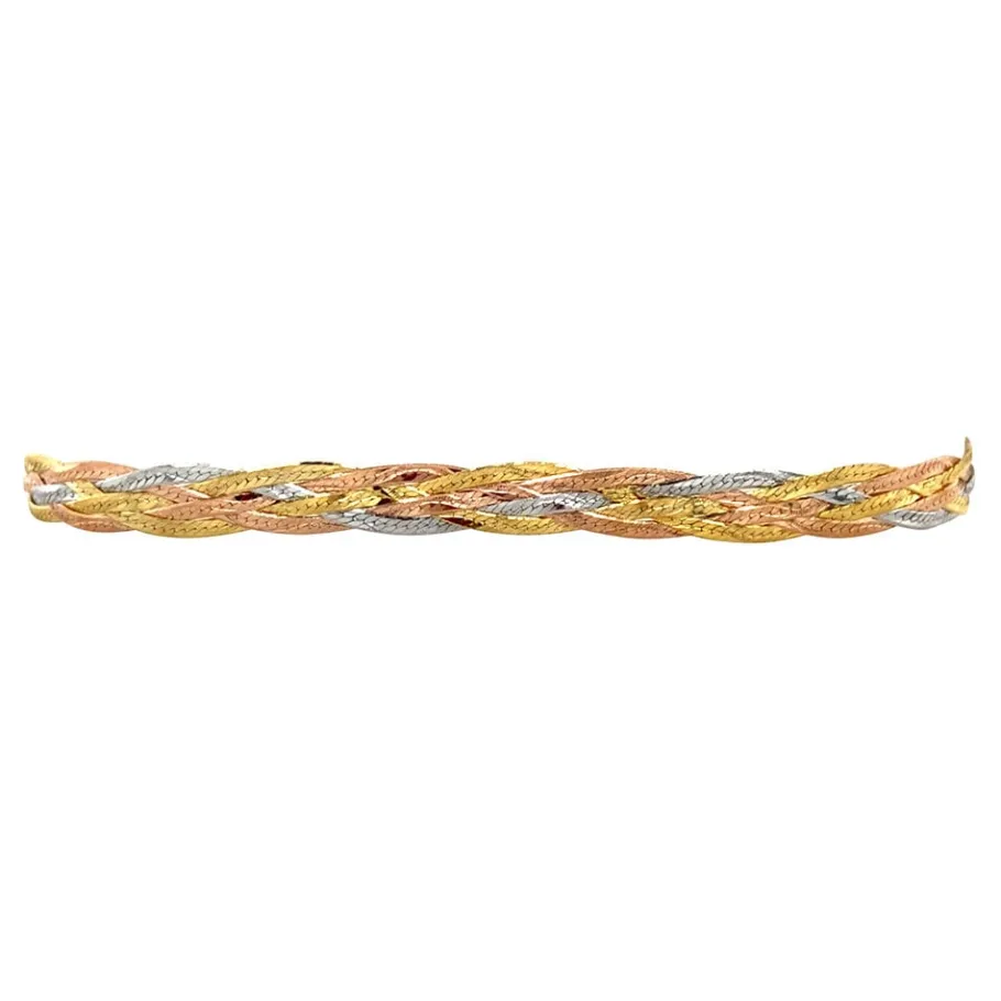Tricolour gold bracelet 14 krt>Vintage Jewellery New