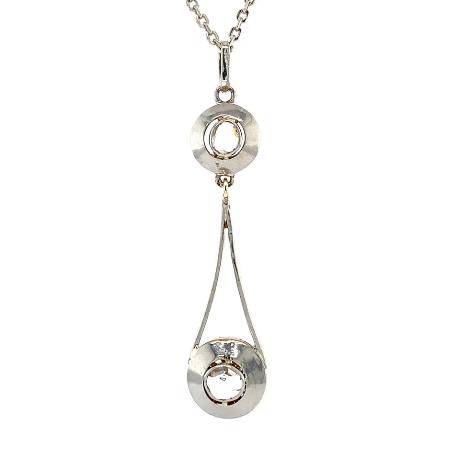 Tricolour gold pendant with diamonds 14 krt 900>Vintage Jewellery Online