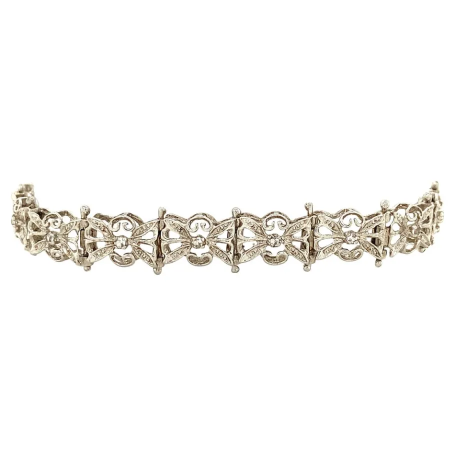 white_gold_bracelet_with__2-4.webp White gold bracelet with diamonds 18 cm 18 krt>Vintage Jewellery Hot