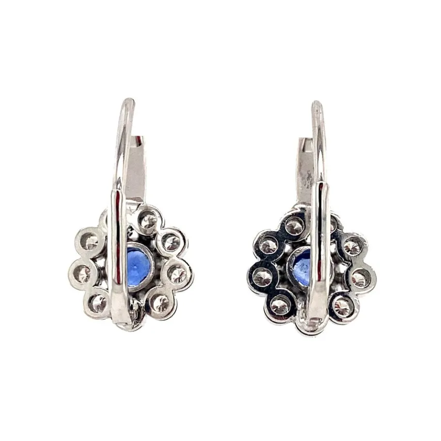 white_gold_earrings_with__4.webp White gold earrings with sapphire and diamond 18 krt>Vintage Jewellery Outlet
