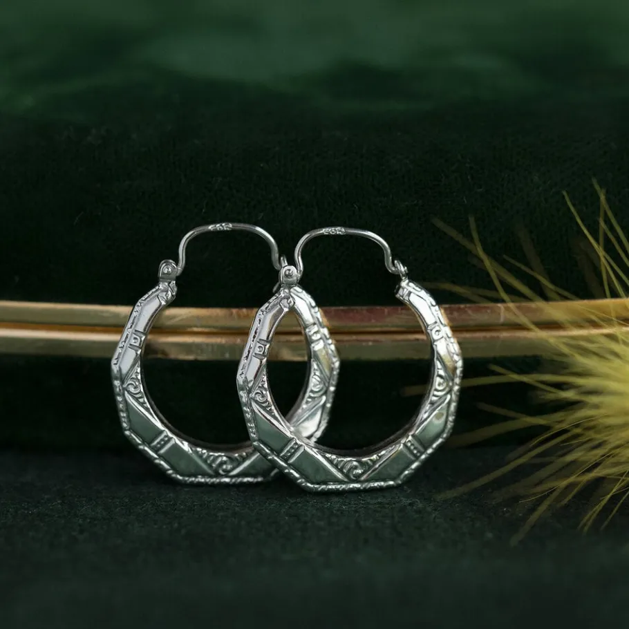 White gold fantasy earrings 14 krt>Vintage Jewellery Online