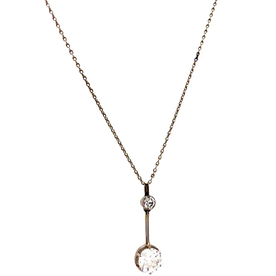 white_gold_necklace_with__2-2.webp White gold necklace with diamond pendant 14 krt/900>Vintage Jewellery Hot
