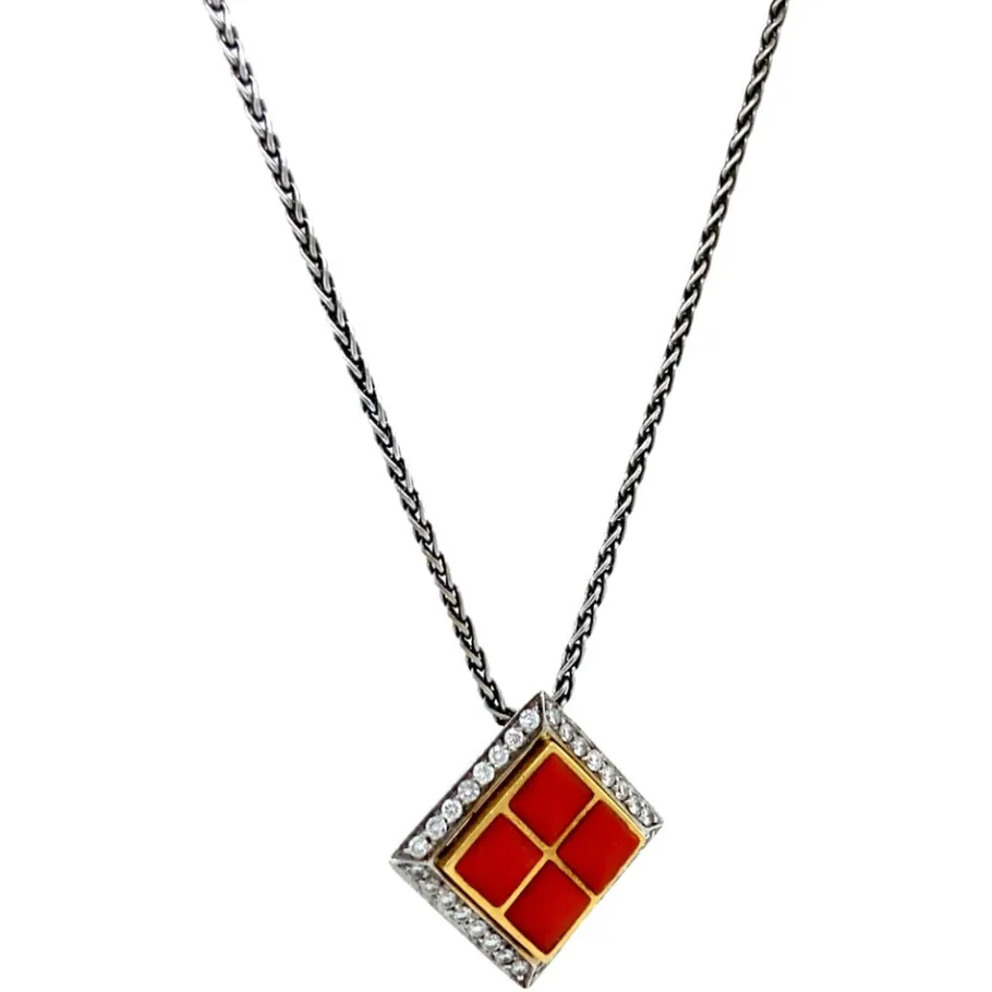 white_gold_necklace_with__2-3.webp White gold necklace with pendant with blood coral and diamonds 18 krt>Vintage Jewellery New