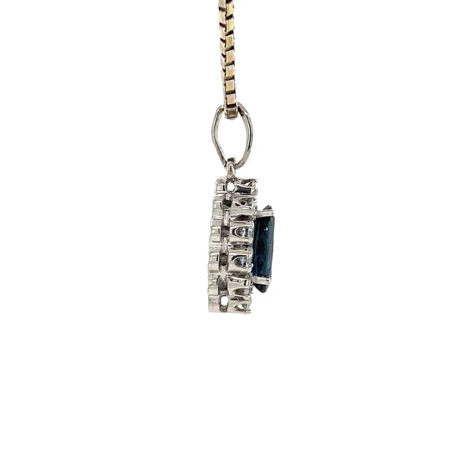 white_gold_pendant_with_s_3.webp White gold pendant with sapphire and diamond 14 krt>Vintage Jewellery New