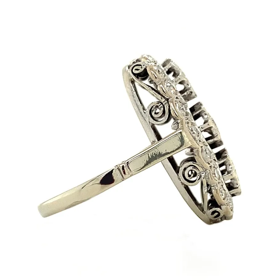 white_gold_princess_ring__3.webp White gold princess ring with diamonds 14 krt>Vintage Jewellery Online