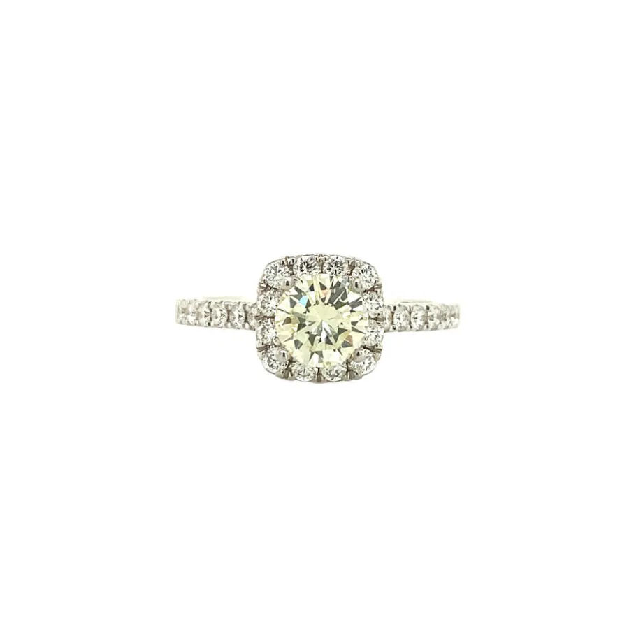 White gold ring with diamonds 18 krt>Vintage Jewellery Discount