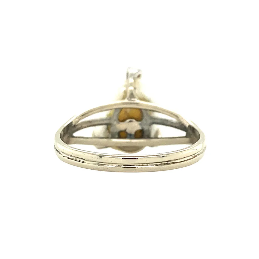 white_gold_ring_with_pear_4-2.webp White gold ring with pearl and diamond 14 krt>Vintage Jewellery Hot