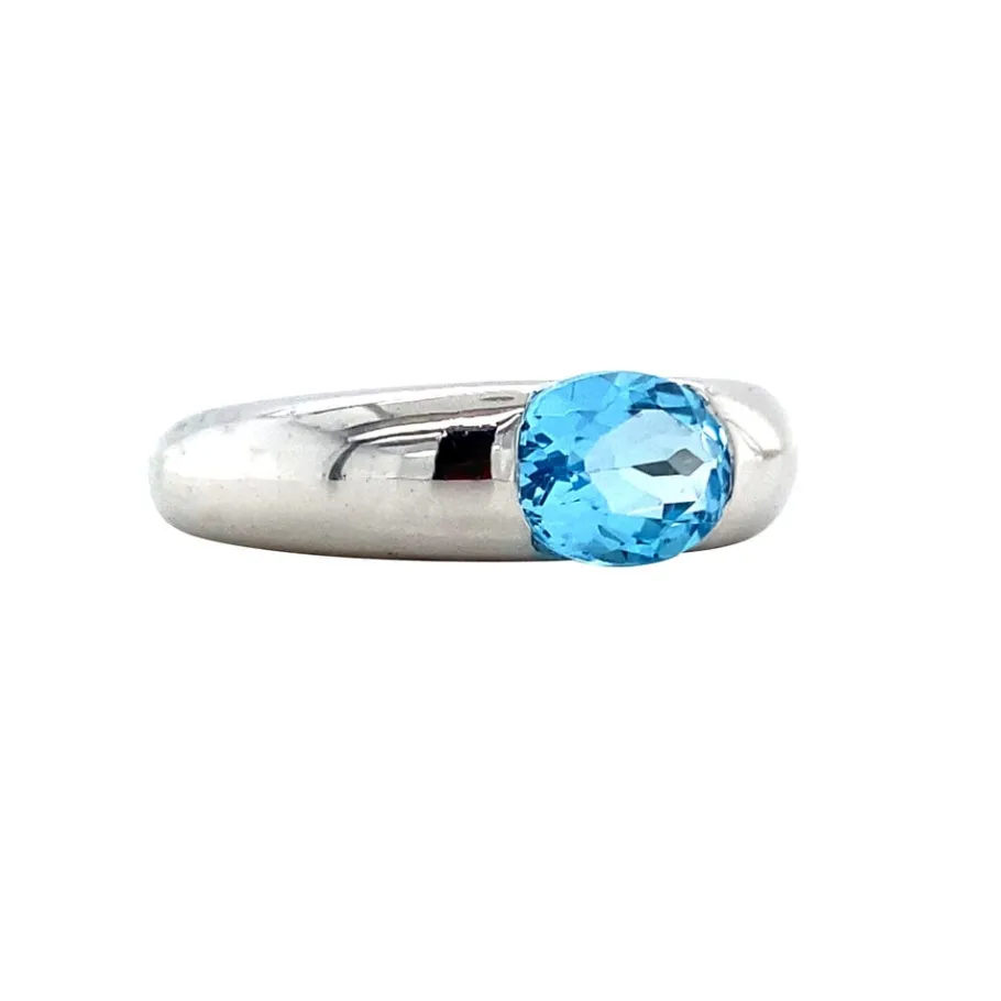 white_gold_ring_with_topa_2.webp White gold ring with topaz 14 krt>Vintage Jewellery New