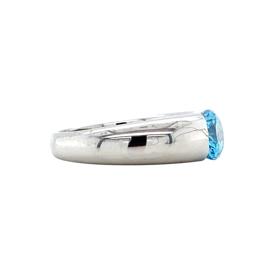 white_gold_ring_with_topa_3.webp White gold ring with topaz 14 krt>Vintage Jewellery New