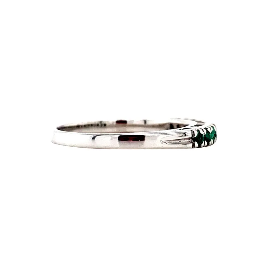 white_gold_row_ring_with__3.webp White gold row ring with natural emerald 18 krt>Vintage Jewellery Best