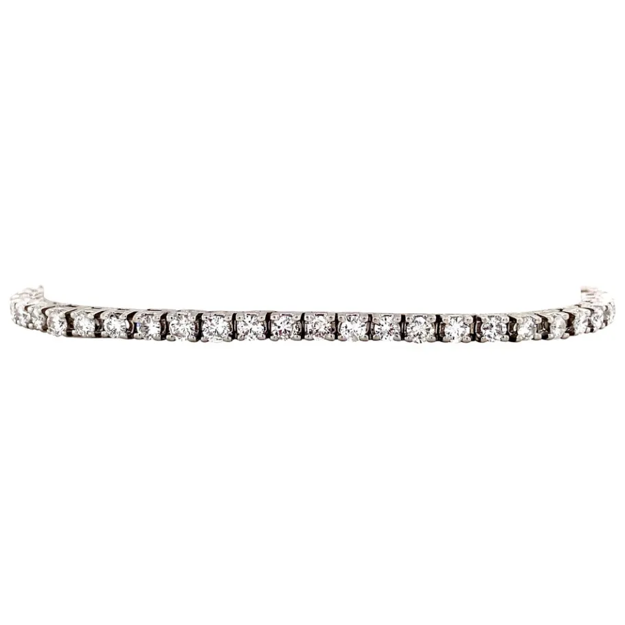 White gold tennis bracelet with diamonds 17.5 cm 14 krt>Vintage Jewellery Discount