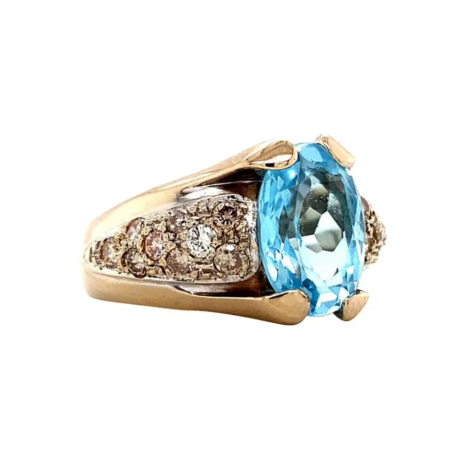 yellow_gold_ring_with_top_2.webp Yellow gold ring with topaz and diamonds 18 krt>Vintage Jewellery Hot